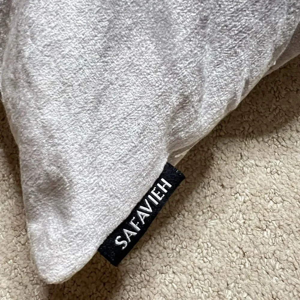 2 Safavieh Silver and Cream Textured Pillow 22X22 Luxury Accent Pillow modern